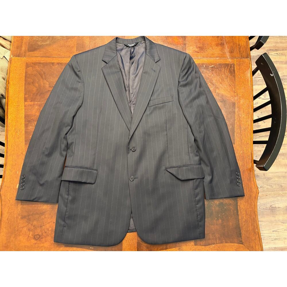 Jos. A. Bank 46L Navy Pinstripe 100% Wool Suit Jacket Blazer Preowned